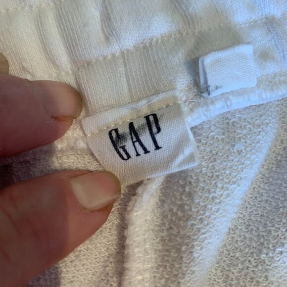 Gap sweatpants, EUC, Sz L, cotton/poly, wht navy red, straight leg, boot cut - Picture 4 of 16